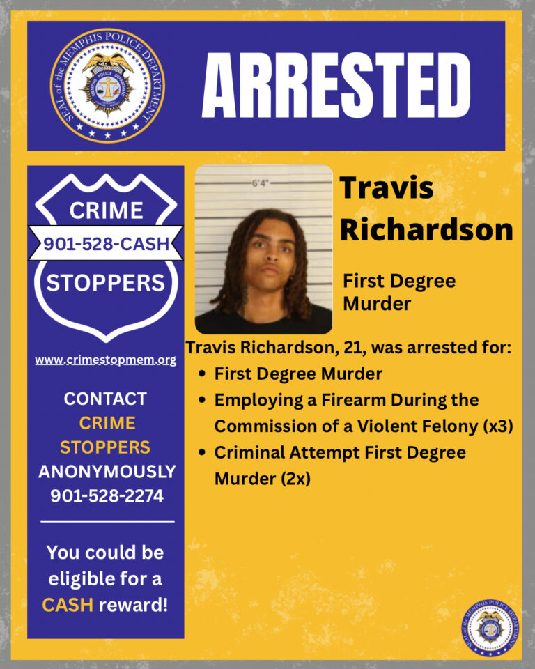 Travis Richardson, 21, has been charged with First Degree Murder